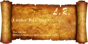 Lesko Róbert névjegykártya